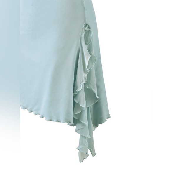 Mesh Mini Skirt in Baby Blue - Picture 3 of 7